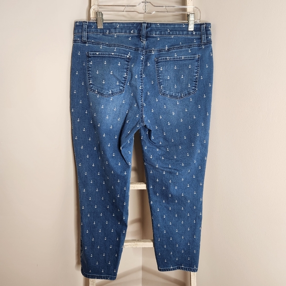 Talbots Jeans womens size 12 petite Flawless anchor print slim ankle - Picture 5 of 6